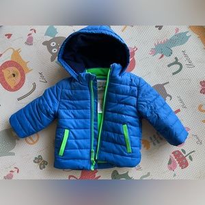 Carter's Winter Puffer Hooded Jacket Lined Blue